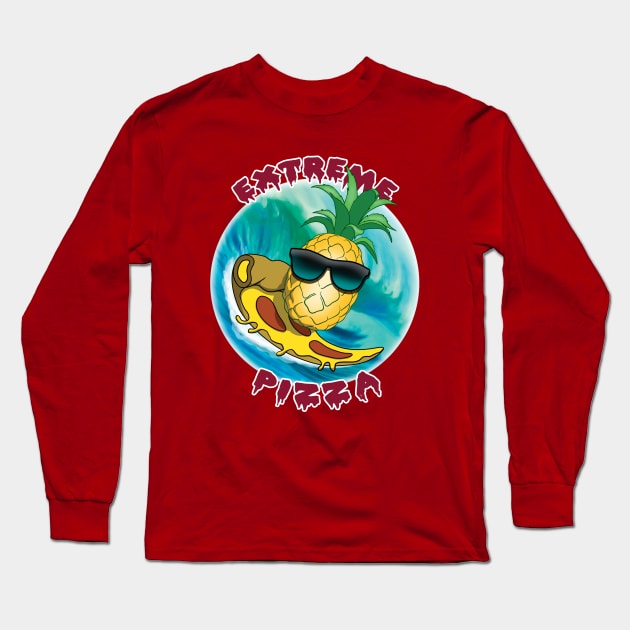 Funny pineapple pizza surfing Long Sleeve T-Shirt by TMBTM